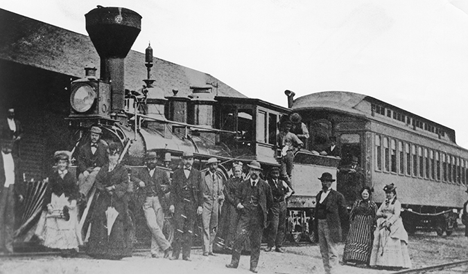 Trains made travel west popular. 