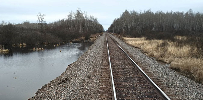 Water can’t drain due to culverts being blocked by beaver dams.  Water can’t drain due to culverts being blocked by beaver dams.