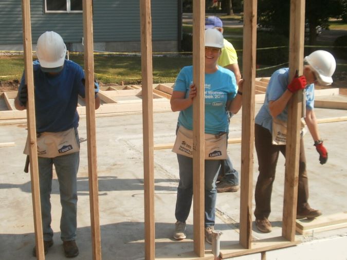 Butenas raising a wall.  Butenas raising a wall.