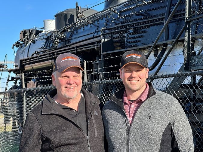 Tim Worrell, right, with his father, Ken Worrell, locomotive engineer  Tim Worrell, right, with his father, Ken Worrell, locomotive engineer