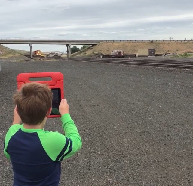 Alexander during his very first railfanning experience  Alexander during his very first railfanning experience